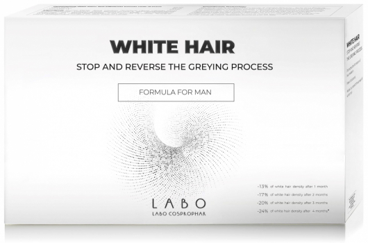White hair лосьон для приостановки процесса поседения и восстановления естественного цвета волос для мужчин (20 ампул)